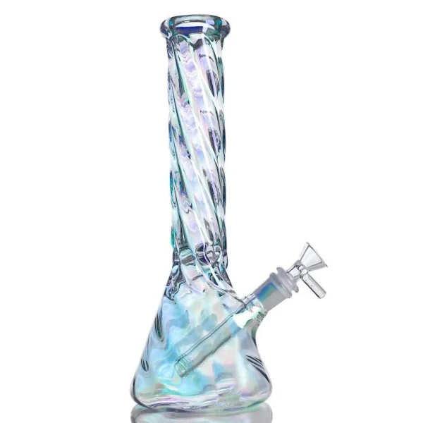 Wholesale 12 Inch ElectroTwisted Iridescent Beaker Bong